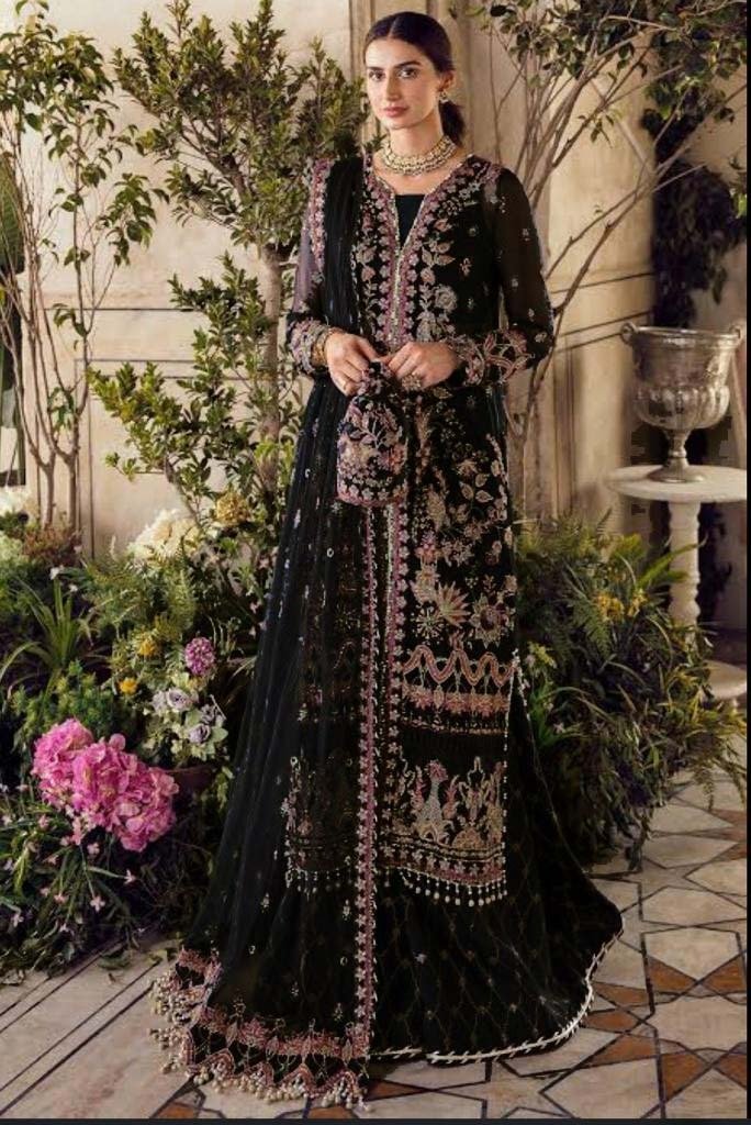 Afrozeh Black Exclusive Collection Chiffon Replica Hadiz outfit Afrozeh Black Exclusive Collection Chiffon Replica Hadiz outfit