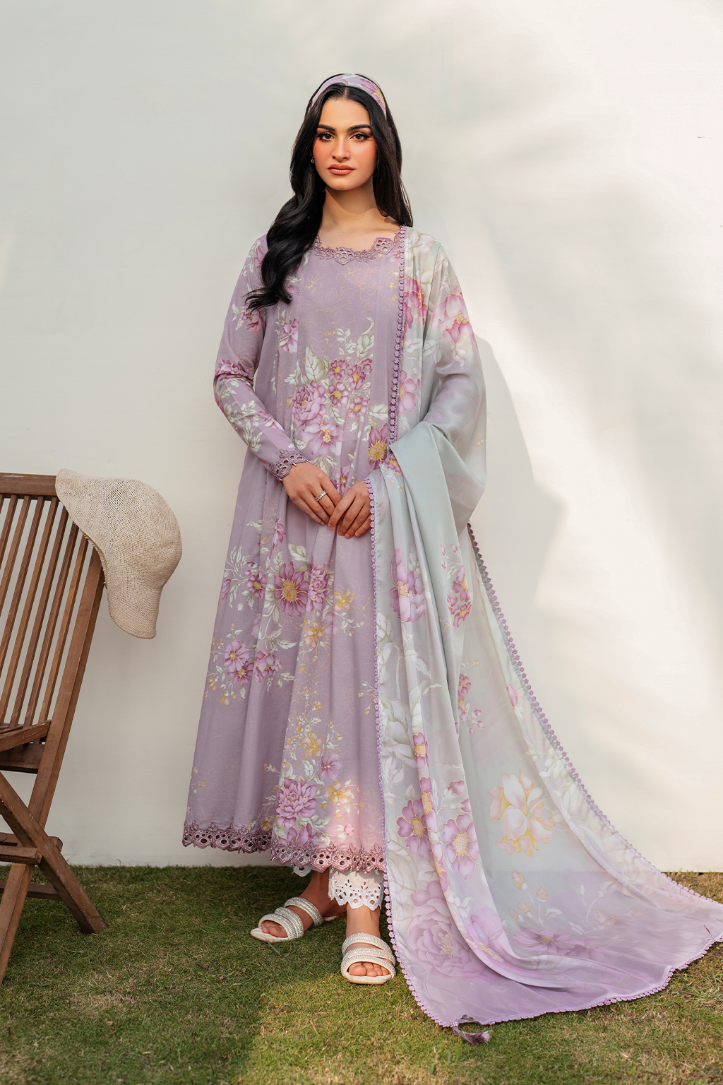 iznik purple dress Dark Purple Embroidered Lawn dress | Eid Lawn Collection