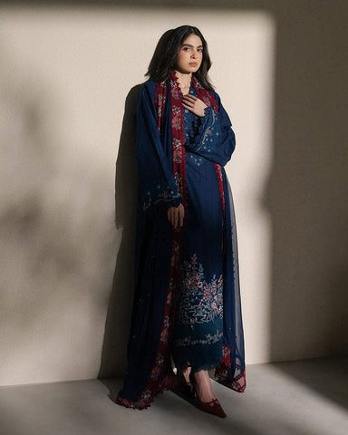 ZIVA BLUE EMBROIDERED LUXARY LAWN COLLECTION