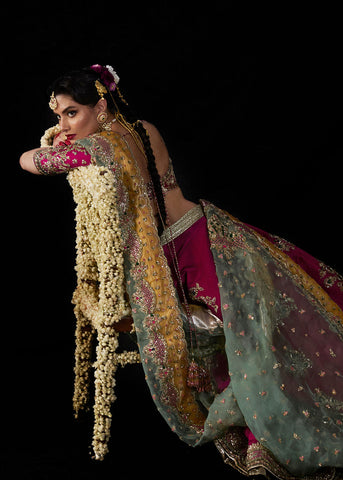HUSSAIN REHAR NEW RAW SILK BRIDAL WEAR MAXI IHEZ-058