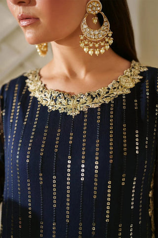 IZNIK NEW BLUE CHIFFON PARTY WEAR DBZZ-122
