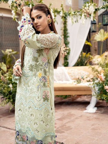 A Floral Dream By Maryam Hussain Embroidered Lawn Suits MH23FD 05 Tuscan Sunset - Luxury Collection