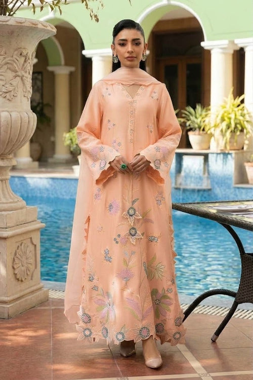 HADIZOUTFIT NEW PEACH KAAFTAN STYLE SILK PARTY WEAR DCEZ-243