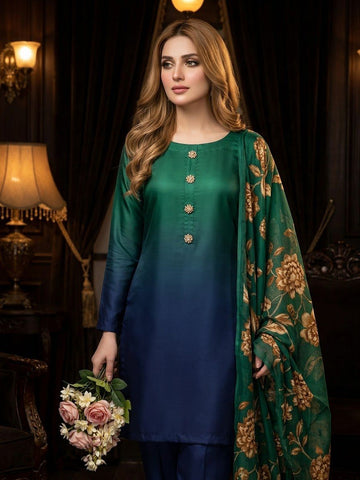 HADIZOUTFIT NEW DIGITAL PRINTED SILK FORMAL WEAR
