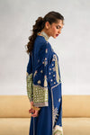 HADIZOUTIFT NEW BLUE RAW SILK PARTY WEAR FZZZ-011