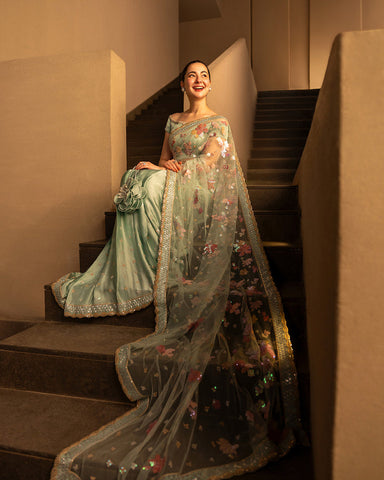 FAIZA SAQLAIN NEW PARTY WEAR SAREE FBZZ-251