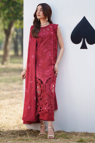 PARISHAY NEW RED CHIKANKARI LUXURY LAWN COLLECTION