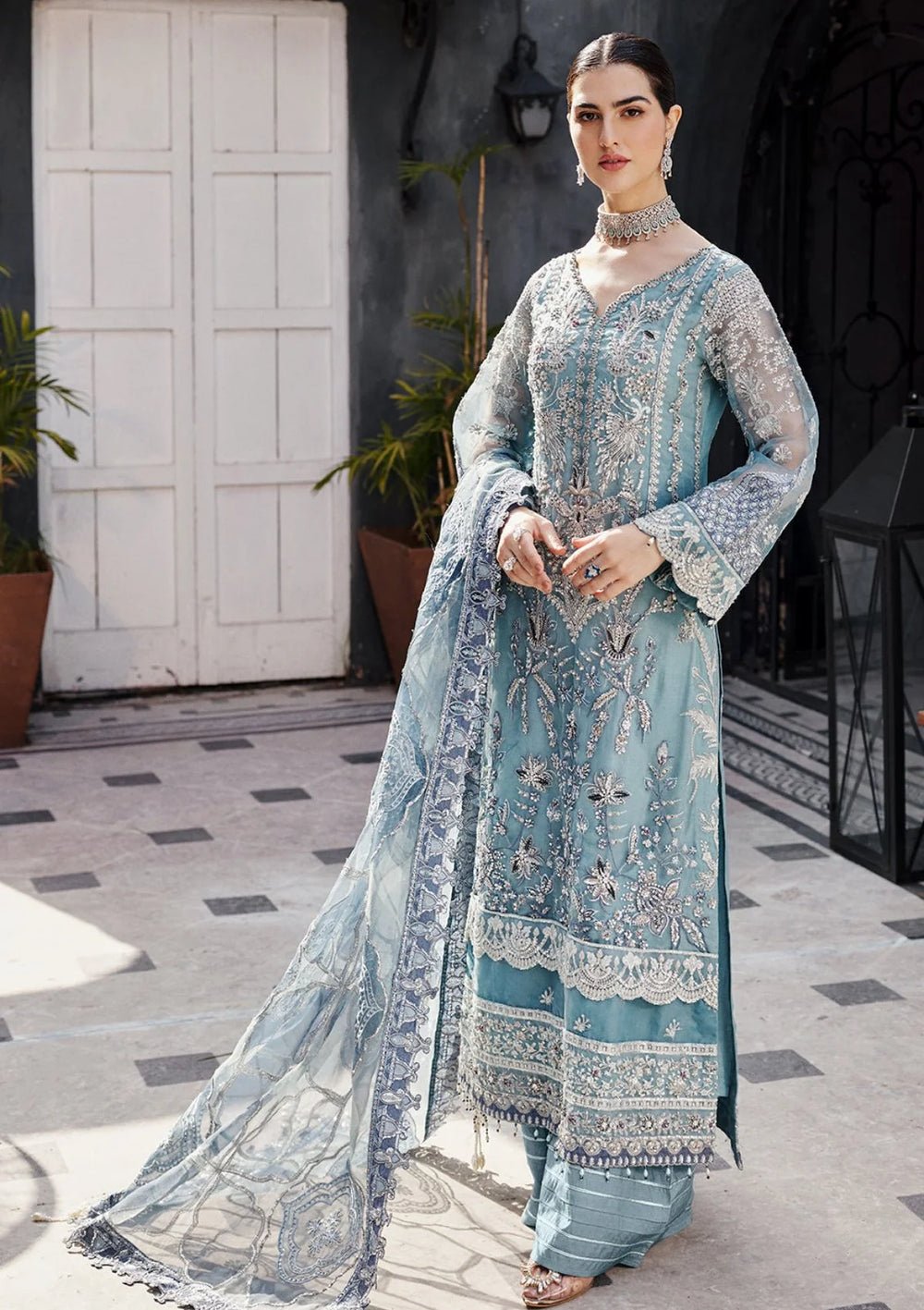 NAWABZADI BY EMAAN ADEEL LUXURY FORMAL EMBROIDERED ORGANZA SUIT NW-02