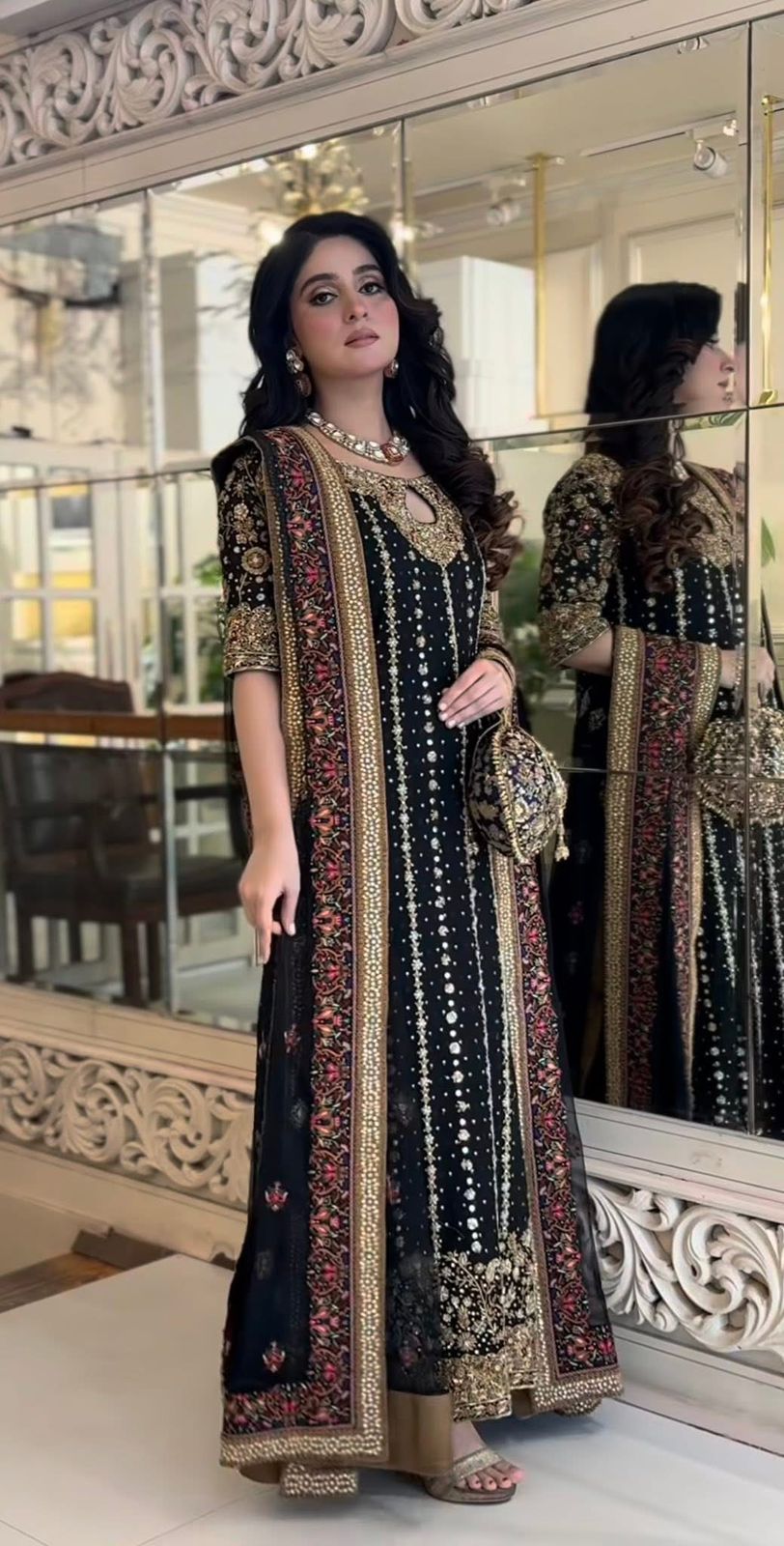 HARIS SHAKEEL NEW BLACK RAW SILK PARTY WEAR HEZZ-031