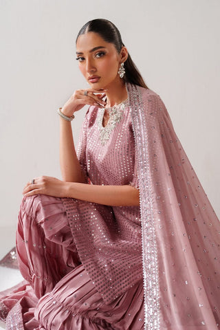 BAROQUE NEW PINK CHIFFON PARTY WEAR DFEZ-027
