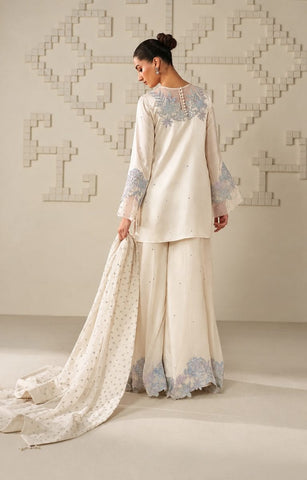 IZNIK NEW OFFWHITE CHIFFON PARTY WEAR DIZZ - 255