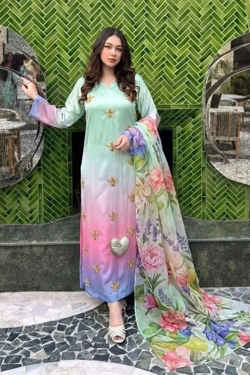 HADIZOUTFIT NEW TIE N DIE SILK PARTY WEAR CHZZ-043