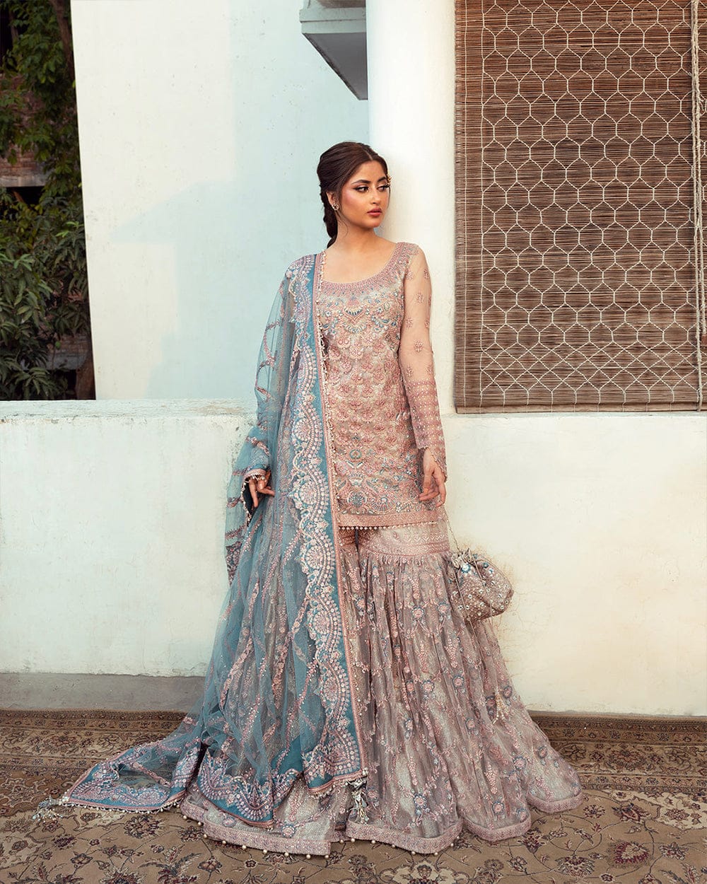 FAIZA SAQLAIN NEW BRIDAL NET GHARARA