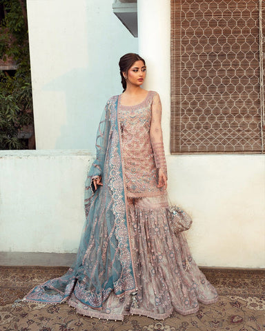 FAIZA SAQLAIN NEW BRIDAL NET GHARARA