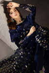 NUREH NEW NAVY BLUE RAW SILK PARTY WEAR
