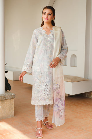 BAROQUE | EMBROIDERED PRINTED LAWN 3 PIECE DRESS