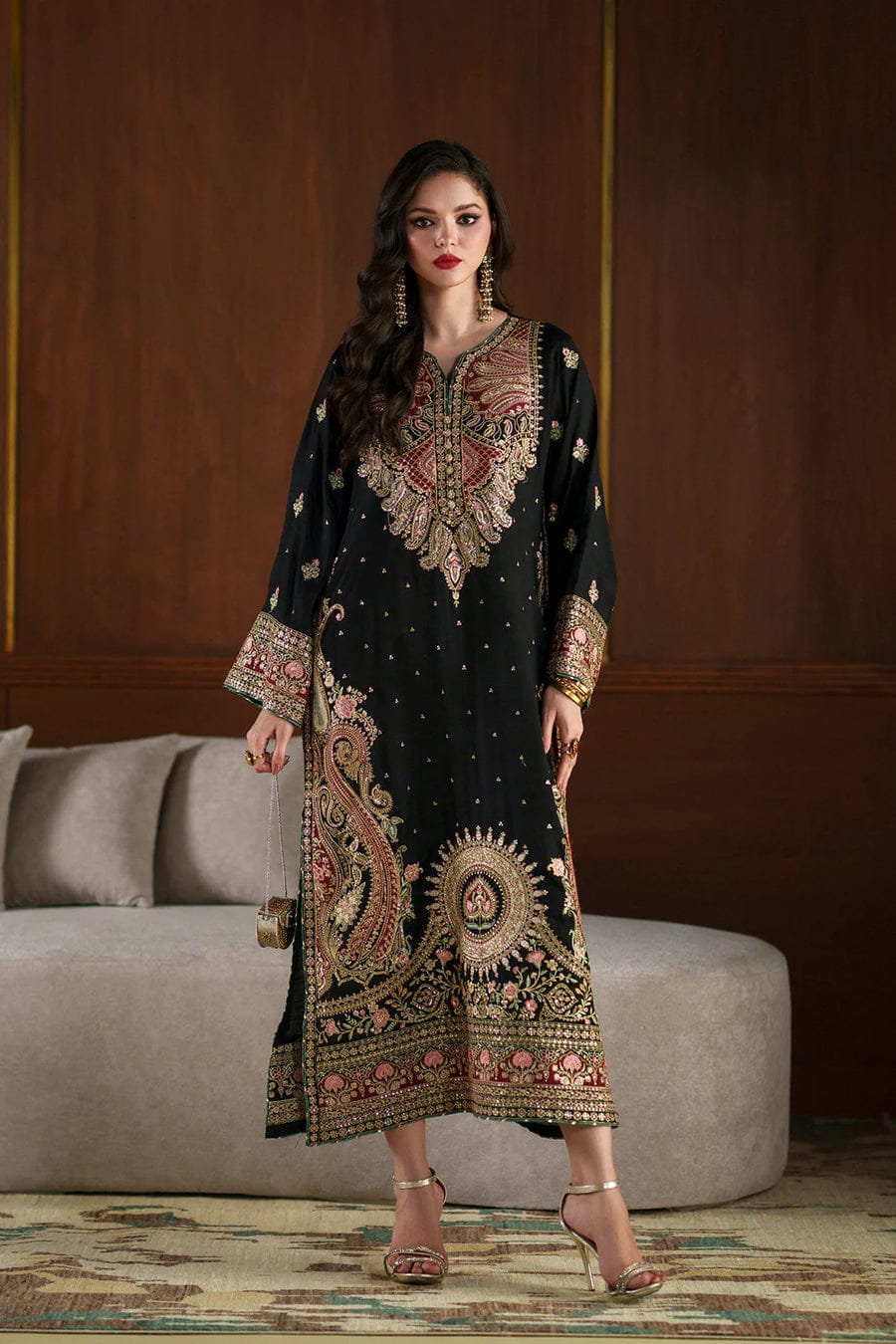 ETHNC NEW BLACK SILK PARTY WEAR