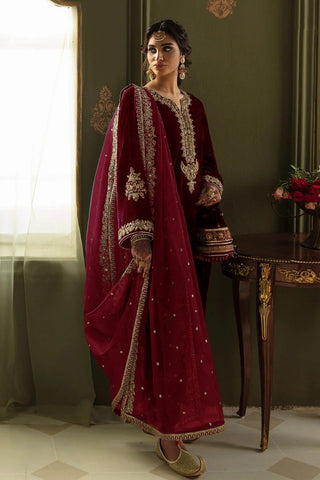 Baroque Maroon Formal Collection Velvet Replica