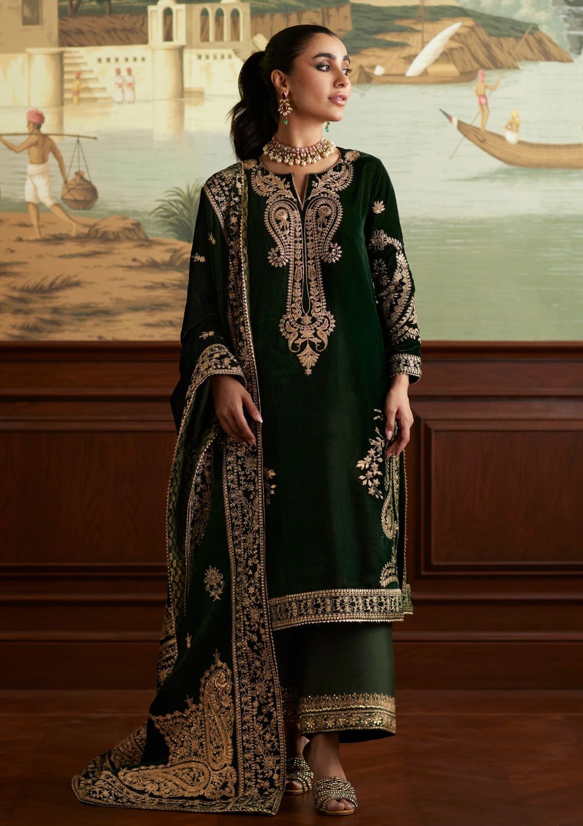 MINA HASSAN LUXURY VELVET COLLECTION UNSTITCHED 3PC SUITE