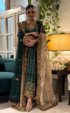 HARIS SHAKEEL NEW GREEN RAW SILK PARTY WEAR FZZZ-123