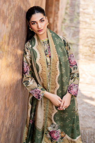 Baroque 3Piece Digital Print Winter Dhanak Suits 2024