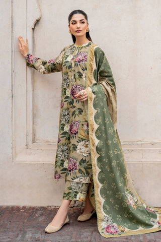 Baroque 3Piece Digital Print Winter Dhanak Suits 2024