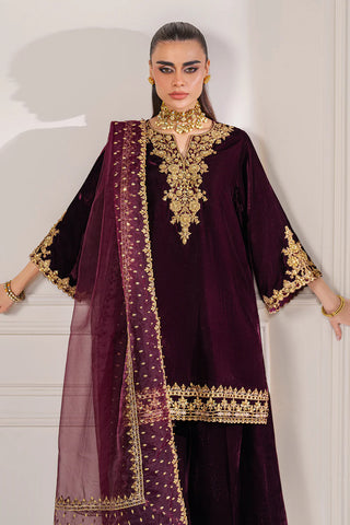 Baroque Maroon Formal Velvet Collection