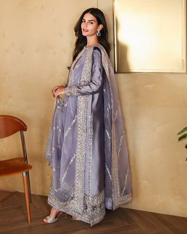 MUSHQ NEW LILAC SILK PARTY WEAR DZZZ-171
