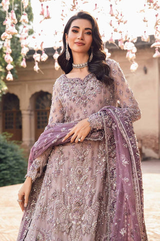 MARIA.B COUTIRE NEW PURPLE NET BRIDAL WEAR