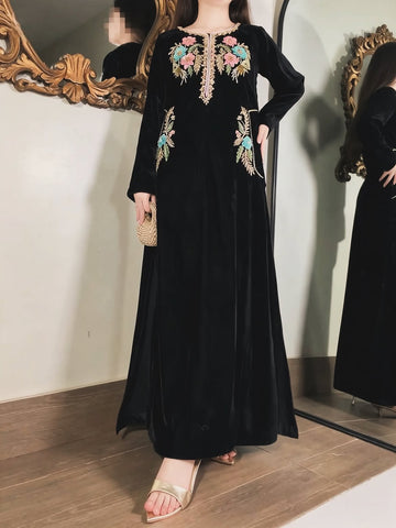 HADIZOUTFIT NEW BLACK VELVET PARTY WEAR FBEZ -216