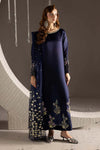 NUREH NEW NAVY BLUE RAW SILK PARTY WEAR