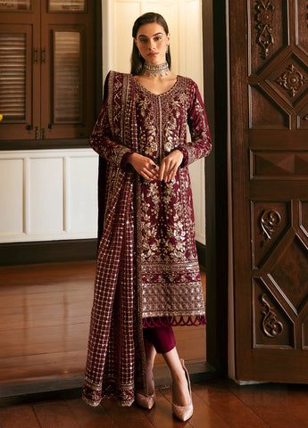 Gulaal Maroon Formal Chiffon Collection