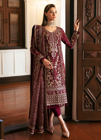 Gulaal Maroon Formal Chiffon Collection