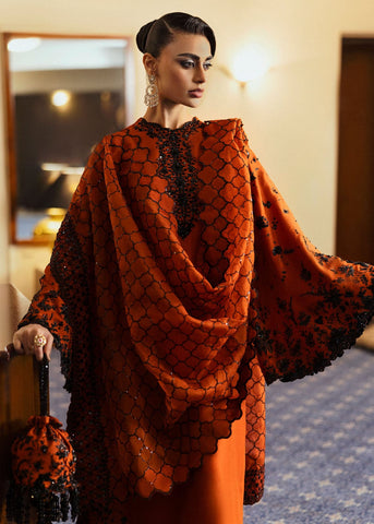 HUSSAIN REHAR NEW RUST CHIFFON PARTY WEAR