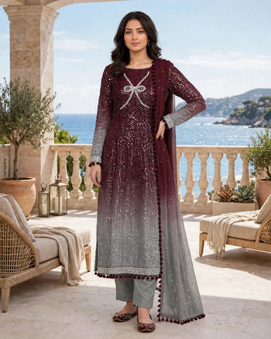 HADIZOUTFIT NEW TIE N DIE CHIFFON PARTY WEAR GCZZ-211
