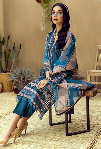 Adan Libas Blue Luxury Lawn Collection