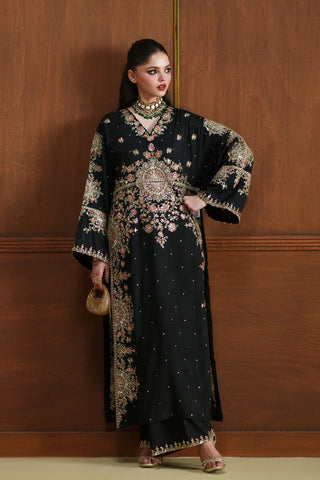 ETHNC NEW BLACK SILK PARTY WEAR DGEZ-067