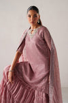 BAROQUE NEW PINK CHIFFON PARTY WEAR DFEZ-027