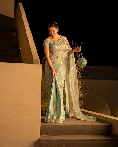 FAIZA SAQLAIN NEW PARTY WEAR SAREE FBZZ-251