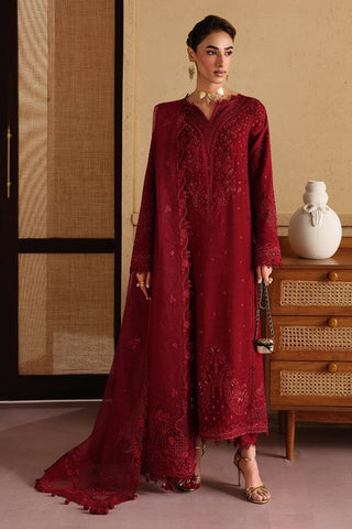 QALAMKAR NEW RED CHIKANKARI LUXURY LAWN COLLECTION