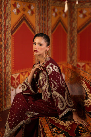 ETHNC NEW RED SILK PARTY WEAR DAEZ-032