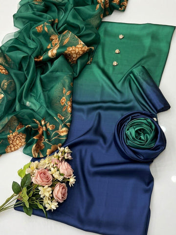 HADIZOUTFIT NEW DIGITAL PRINTED SILK FORMAL WEAR