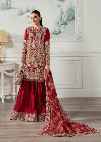 SAIRA SHAKIRA NEW RED ORGANZA PARTY WEAR
