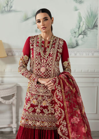 SAIRA SHAKIRA NEW RED ORGANZA PARTY WEAR