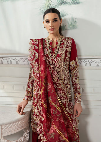 SAIRA SHAKIRA NEW RED ORGANZA PARTY WEAR