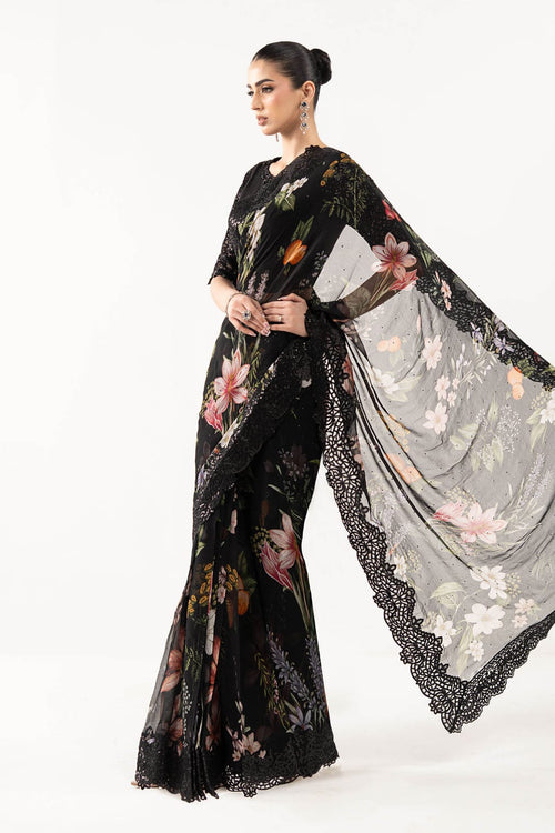 MARIA B NEW PRINTED CHIFFON SAREE DGEZ-014