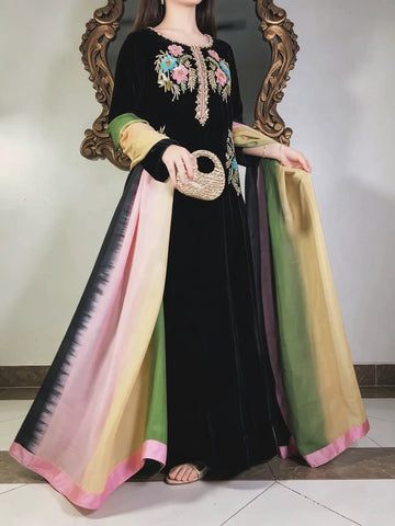 HADIZOUTFIT NEW BLACK VELVET PARTY WEAR FBEZ -216