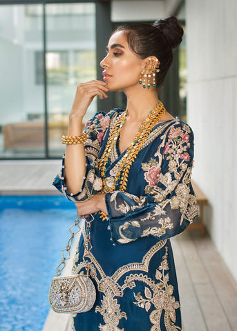 SAIRA SHAKIRA NEW BLUE SILK PARTY WEAR DBZZ-144