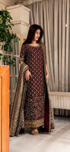 HARIS SHAKEEL NEW SHOCKING PINK CHIFFON PARTY WEAR