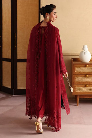 QALAMKAR NEW RED CHIKANKARI LUXURY LAWN COLLECTION